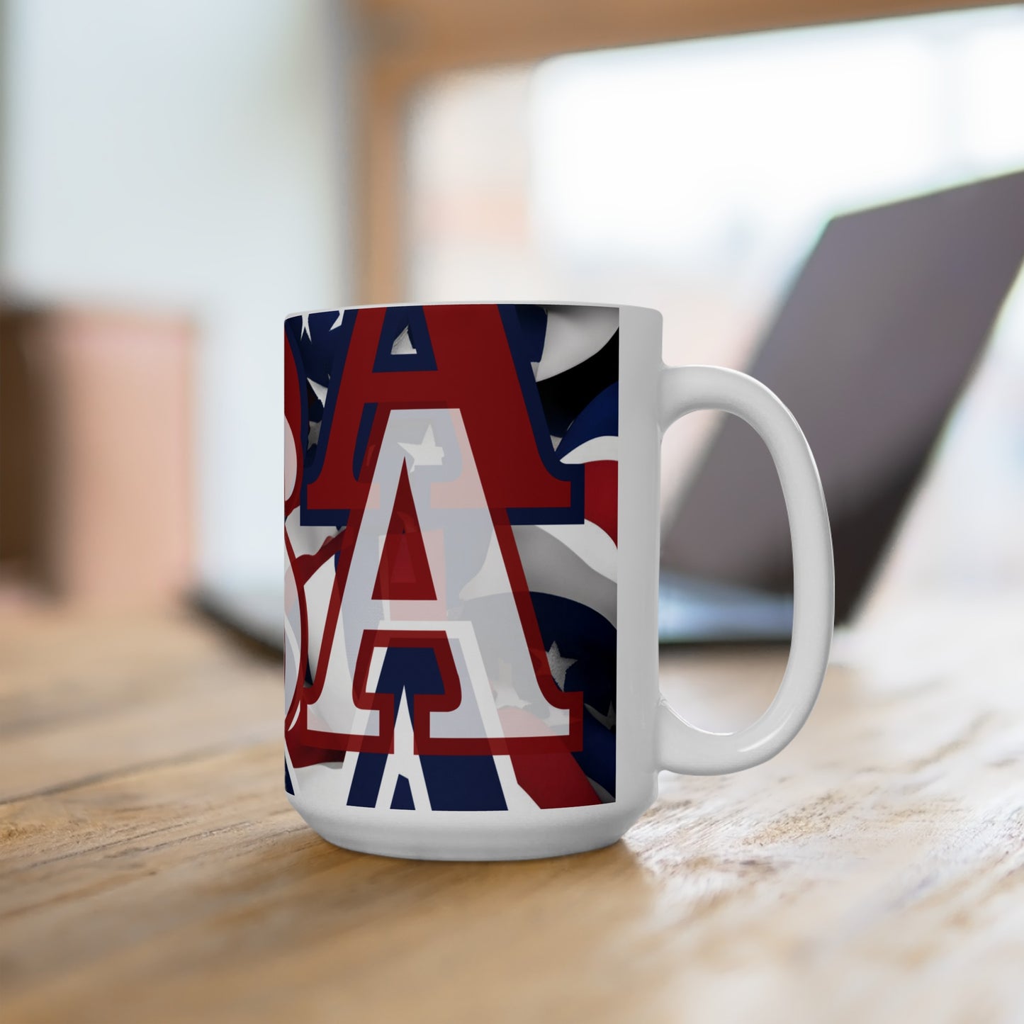 USA! USA! USA WHfont Patriot White Mug by cypherpunkgear