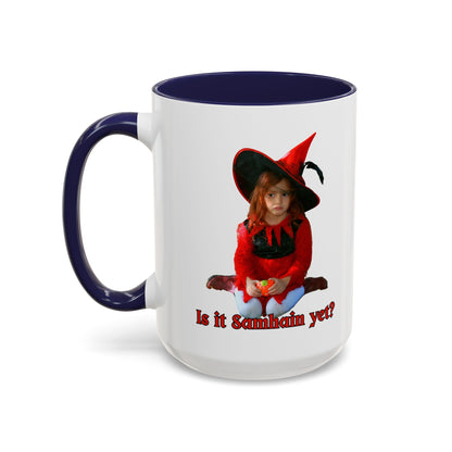 Is it Samhain yet? White Accent Mug by CreepyCrafts.boo