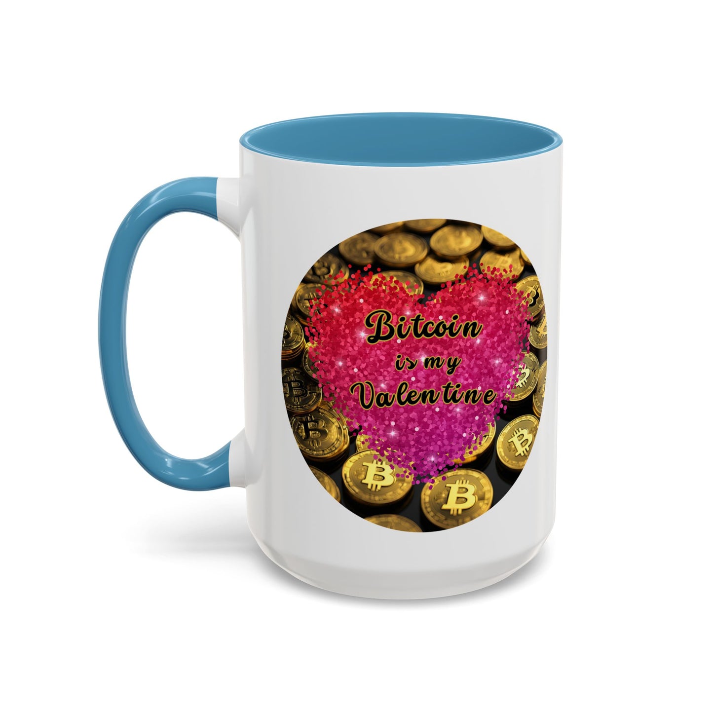 Bitcoin is My Valentine White Accent Mug by cypherpunkgear.com