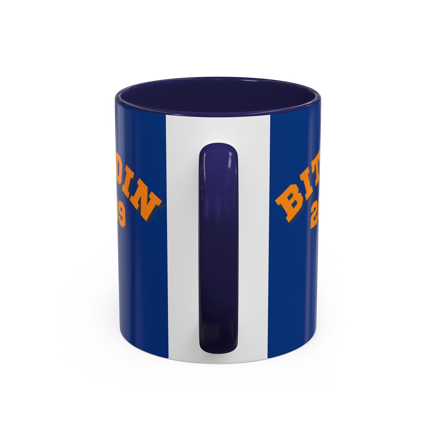 Bitcoin 2009 Dark Blue Accent Mug by cypherpunkgear.com