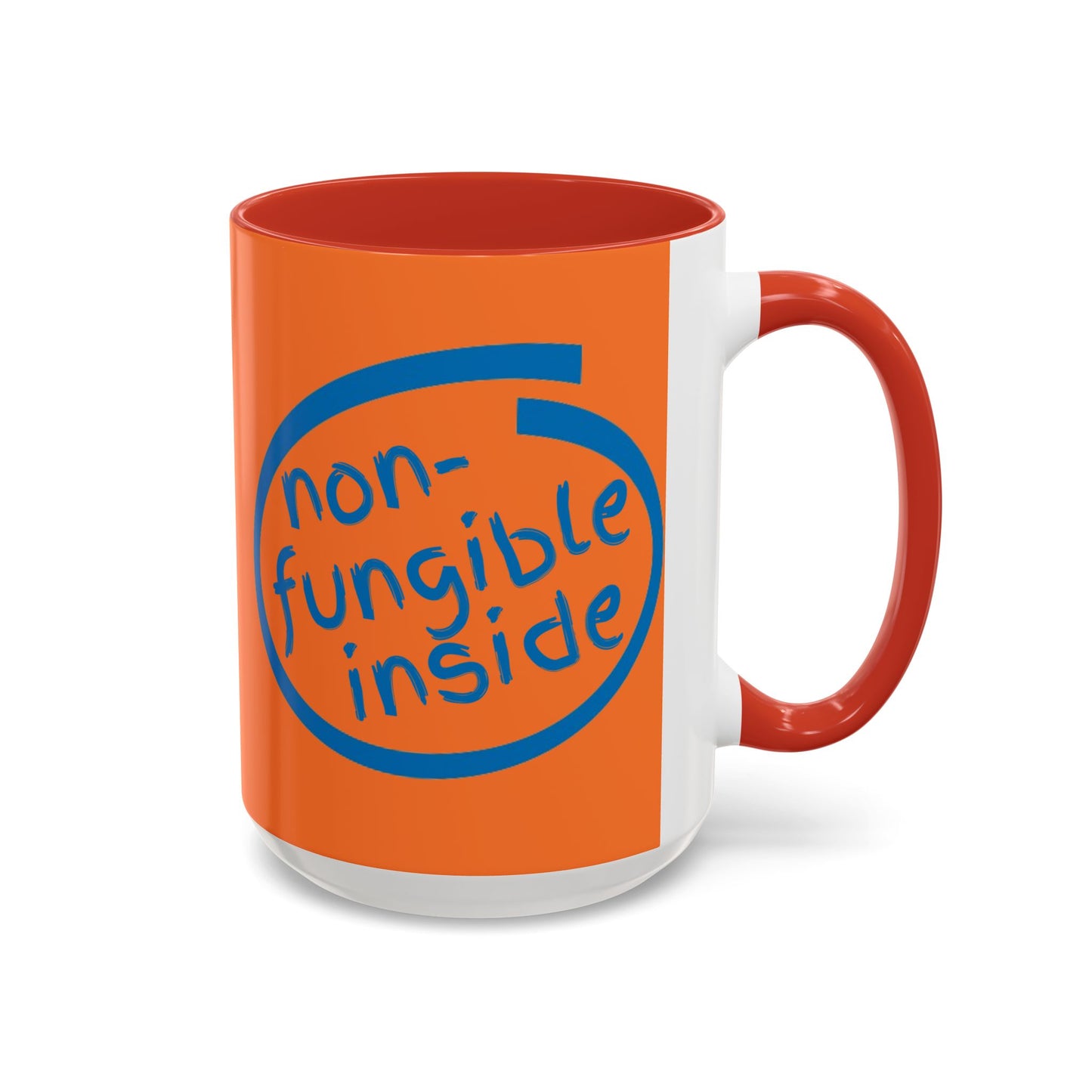 Non-Fungible Inside Orange Accent Mug by cypherpunkgear.com
