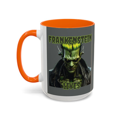 Frankenstein Lives Accent Mug by CreepyCrafts.boo