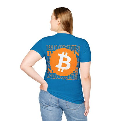 2-sided Bitcoin (BTC) Decentralized Freedom DKcolors Unisex T-Shirt by cypherpunkgear