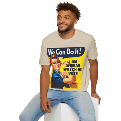 I Am Woman Watch Me Vote Rosie LTcolors Unisex T-Shirt by cypherpunkgear.com