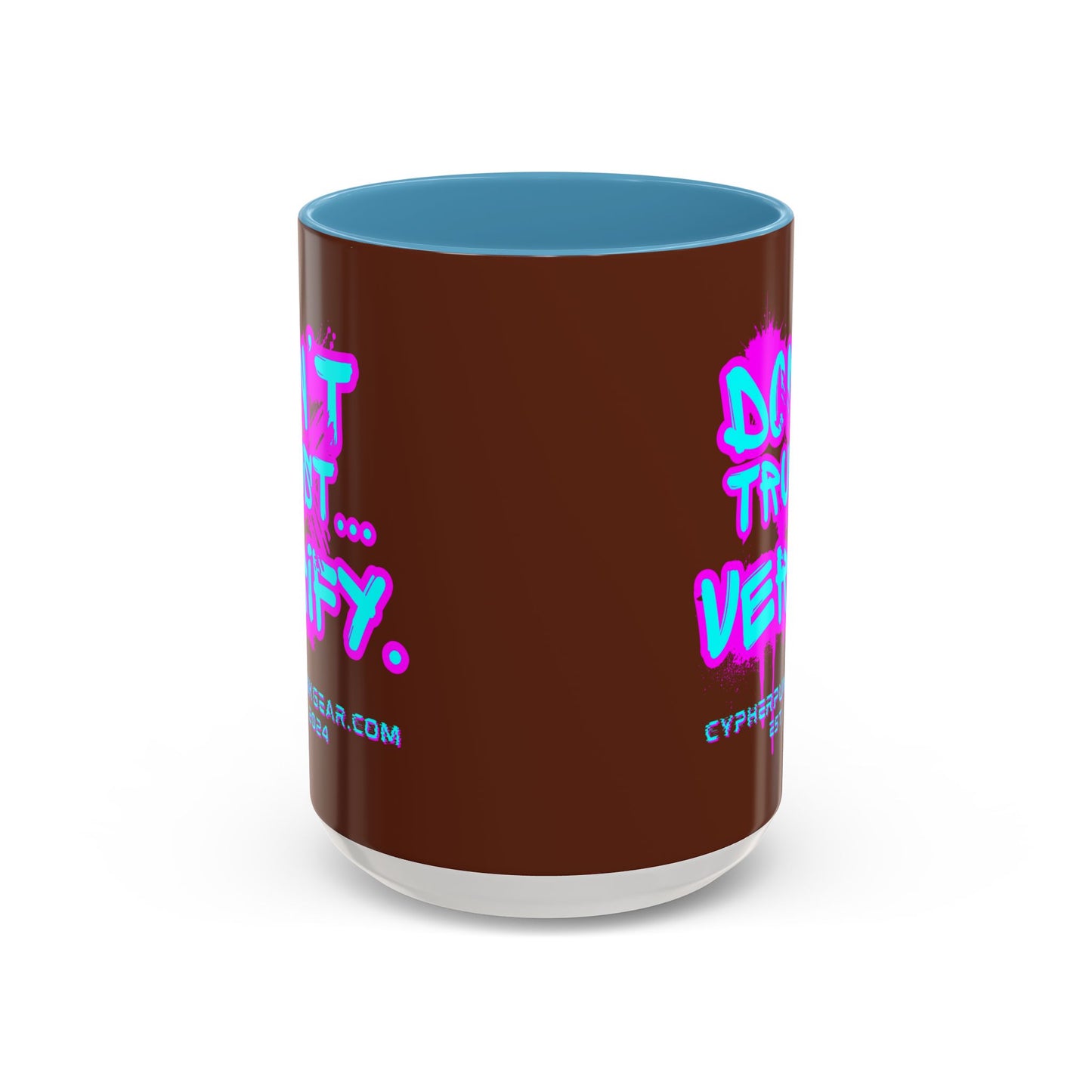 Don't Trust...Verify. Brown Accent Mug by cypherpunkgear.com