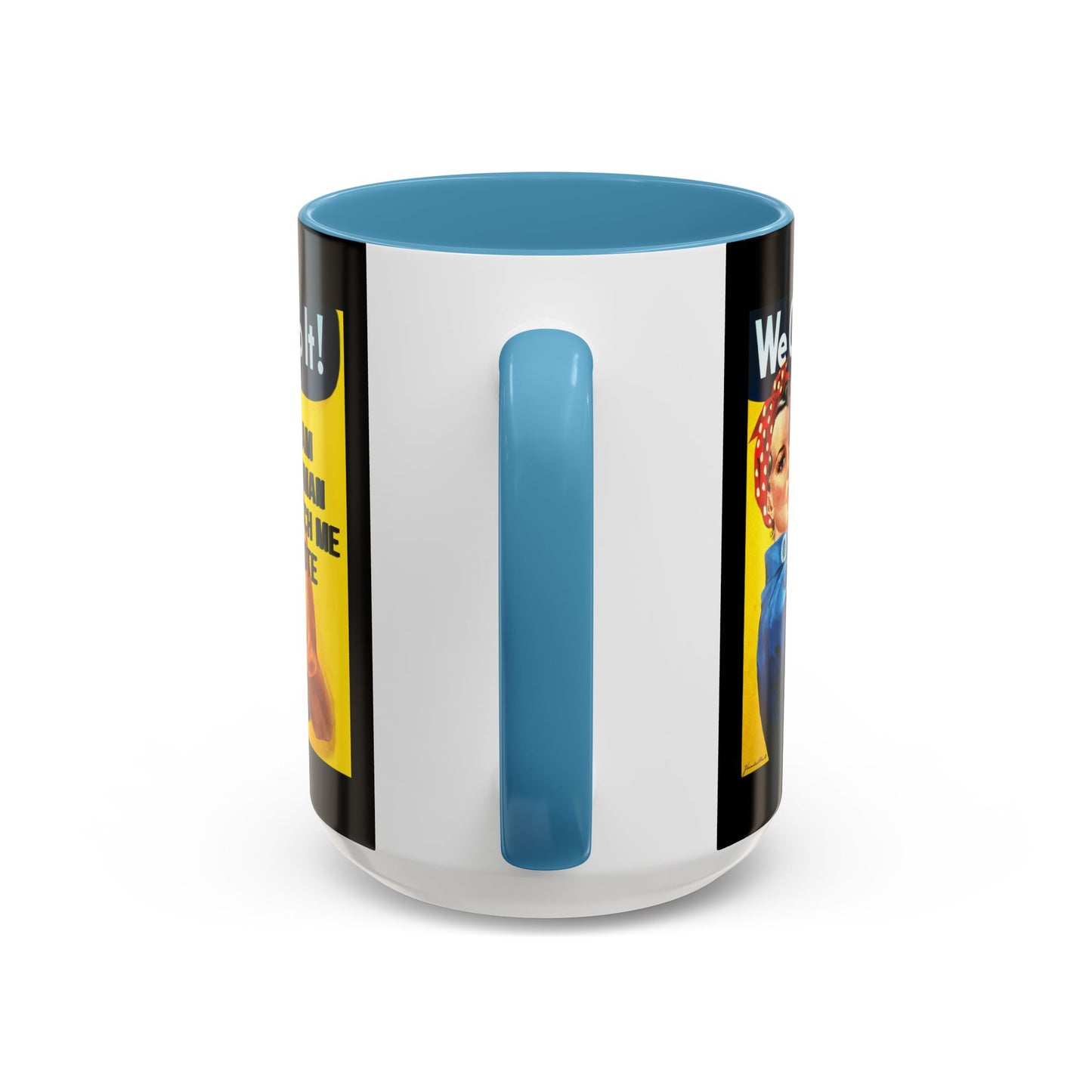 I Am Woman Watch Me Vote Rosie Black Accent Mug by cypherpunkgear.com