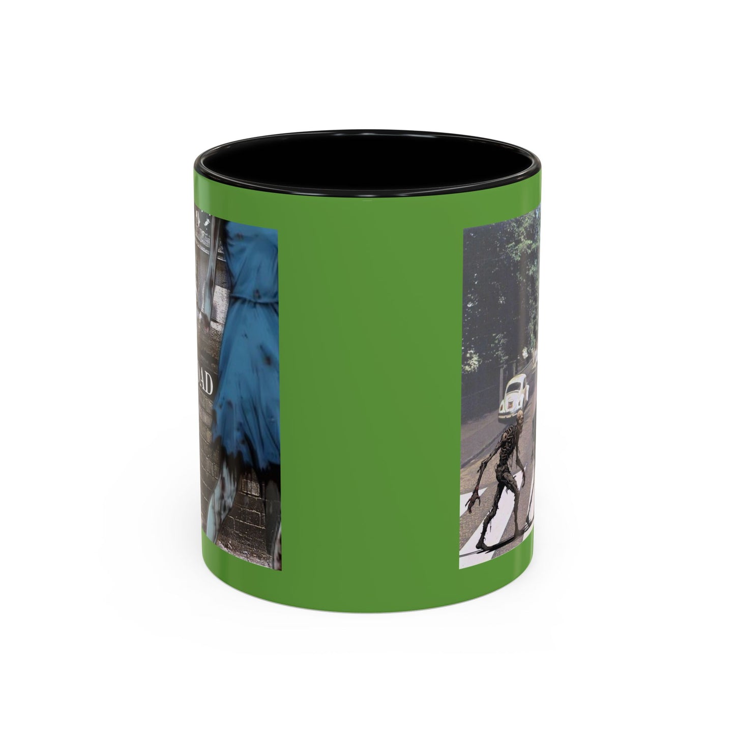 2-sided, Scabby Road Green Accent Mug by CreepyCrafts.boo