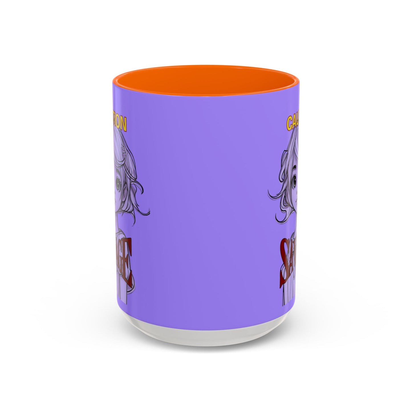 Caution, Savage Light Purple Accent Mug by cypherpunkgear.com