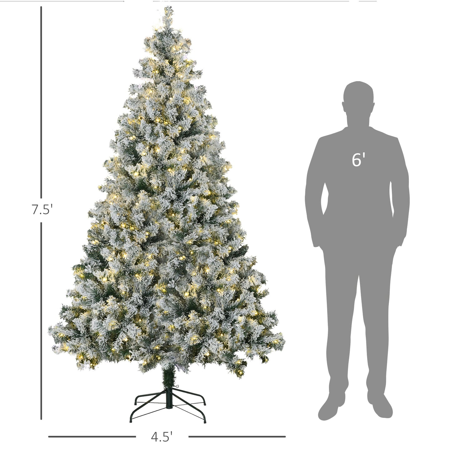 7.5ft Tall Prelit Artificial Christmas Tree