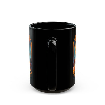 Blessed Samhain Cute Witch Orange font Black Mug by CreepyCrafts.boo