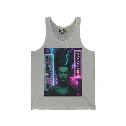 Bride of Frankenpunk Unisex Jersey Tank Top by CreepyCrafts.boo