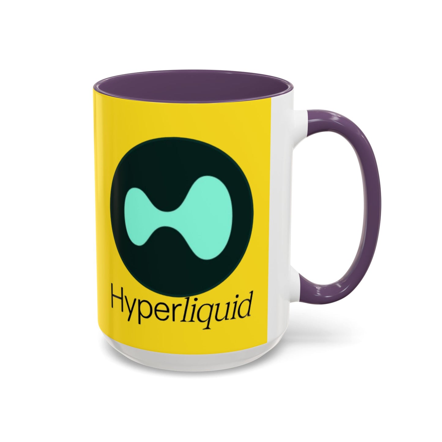 Hyperliquid Black font Yellow Accent Mug by cypherpunkgear.com