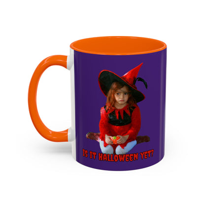 Is it Halloween yet? Dark Purple Accent Mug by CreepyCrafts.boo