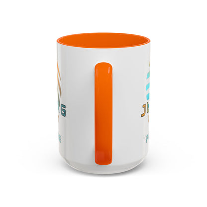Jupiter (JUP) Orbit the Future White Accent Mug by cypherpunkgear.com