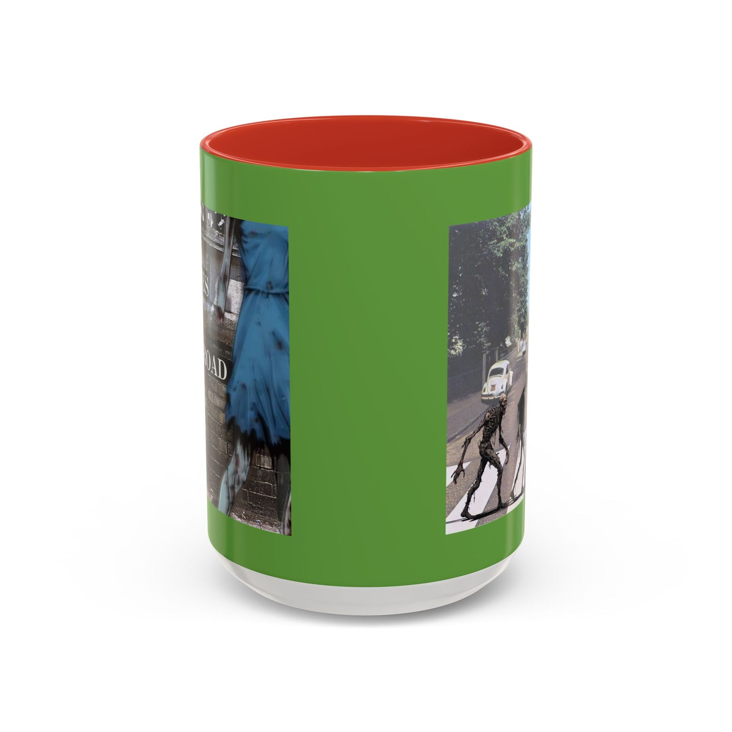 2-sided, Scabby Road Green Accent Mug by CreepyCrafts.boo