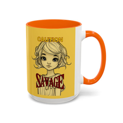 Caution, Savage Yellow Accent Mug by cypherpunkgear.com