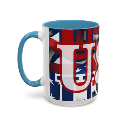 USA! USA! USA WHfont Patriot Accent Mug by cypherpunkgear