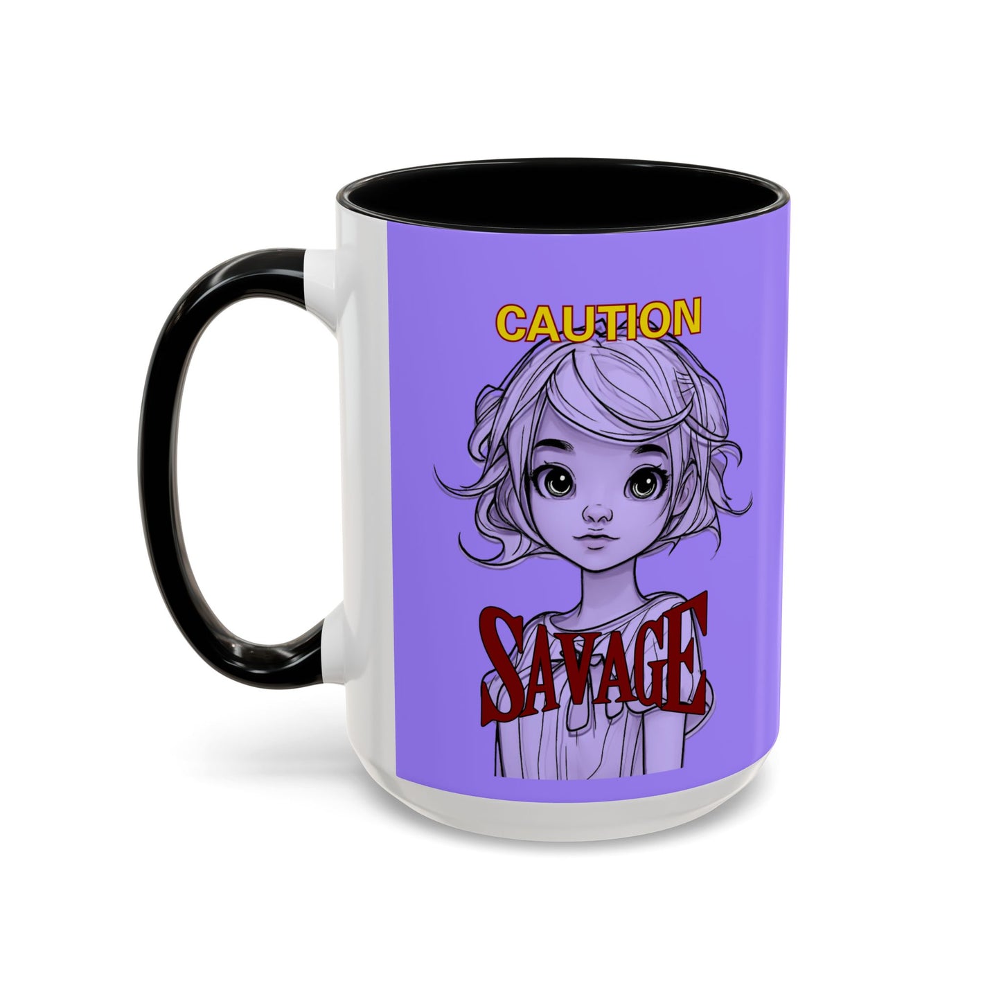 Caution, Savage Light Purple Accent Mug by cypherpunkgear.com