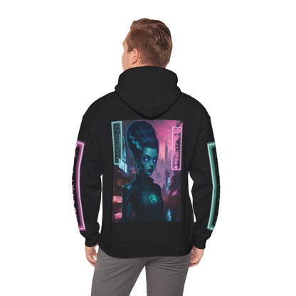Neon Bride of Frankenstein Hoodie Unisex Hooded Sweatshirt by CreepyCrafts.boo