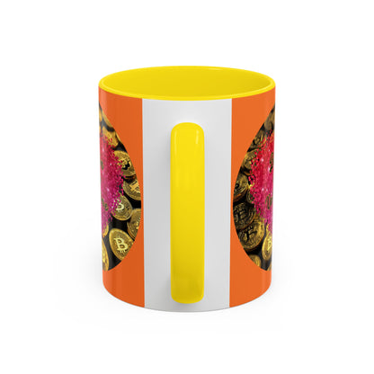 Bitcoin is My Valentine Orange Accent Mug by cypherpunkgear.com