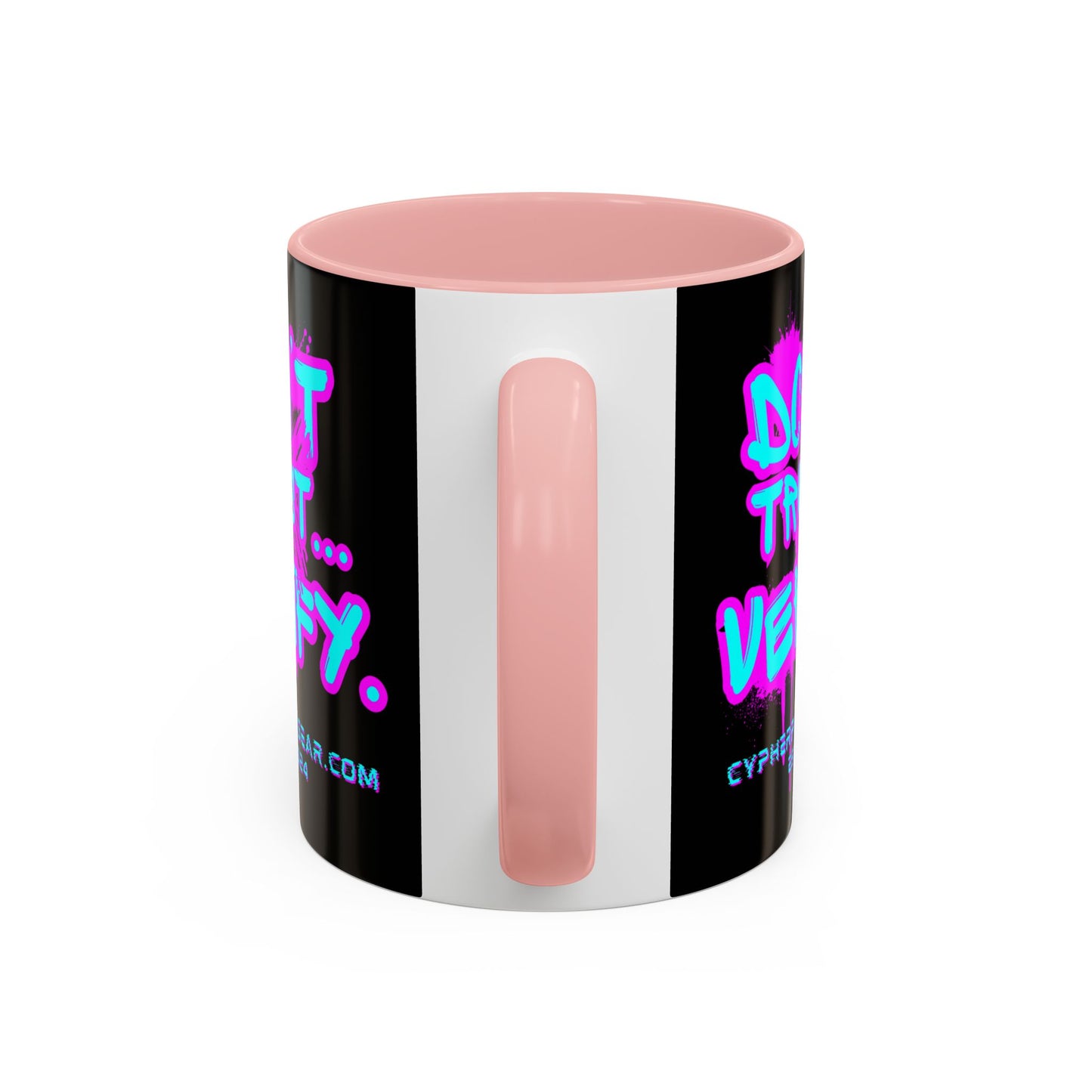 Don't Trust...Verify. Black Accent Mug by cypherpunkgear.com