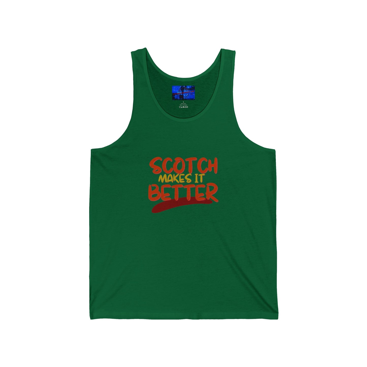 Scotch makes it better Unisex Jersey Tank Top by cypherpunkgear