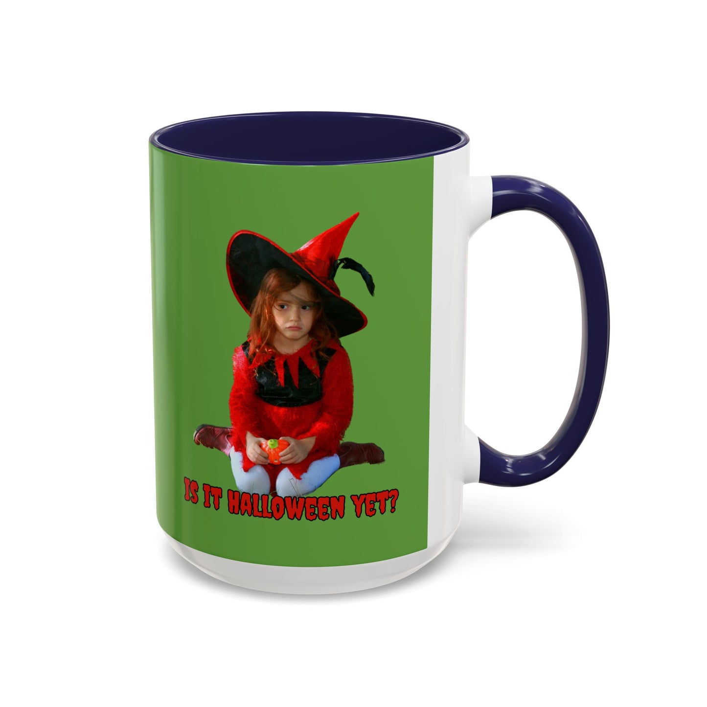 Is it Halloween yet? Green Accent Mug by CreepyCrafts.boo