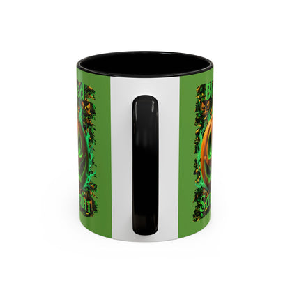 Blessed Samhain Green Jack Green Accent Mug by CreepyCrafts.boo