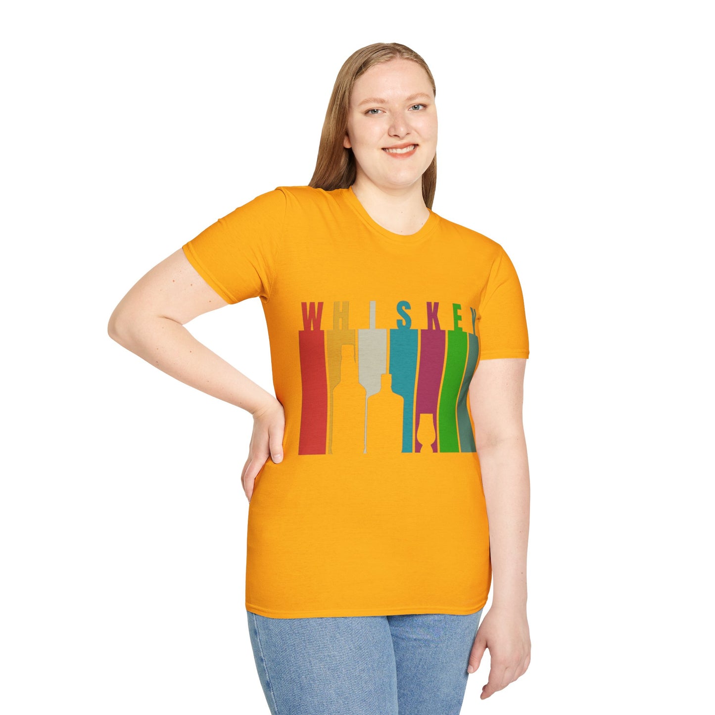 Whiskey spelled with an 'e' Light colors Unisex T-Shirt by cypherpunkgear.com