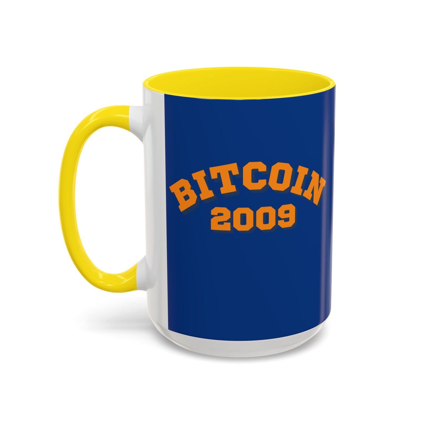 Bitcoin 2009 Dark Blue Accent Mug by cypherpunkgear.com