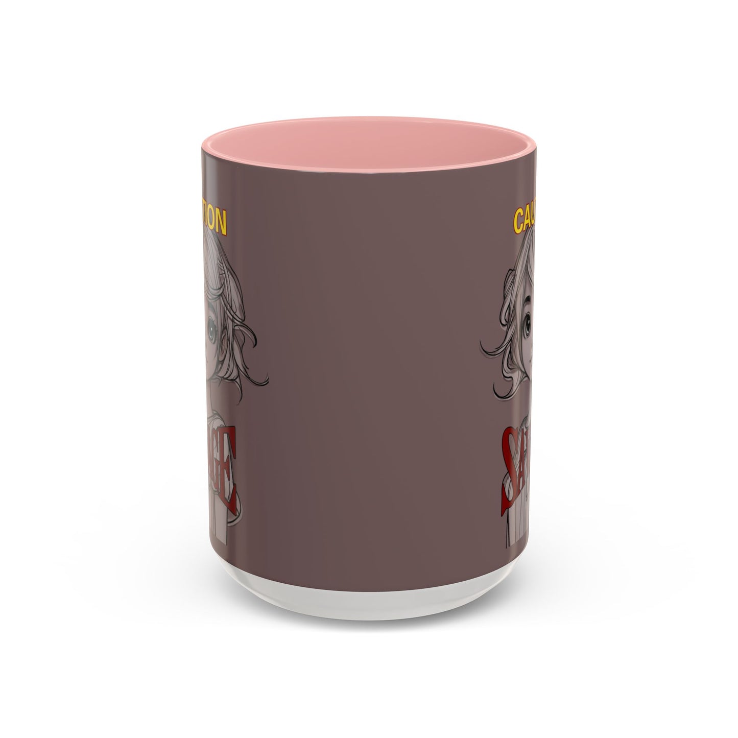 Caution, Savage Grey Accent Mug by cypherpunkgear.com