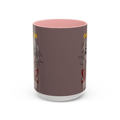 Caution, Savage Grey Accent Mug by cypherpunkgear.com