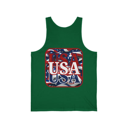 2-sided Red WHITE and Blue USA Patriot Unisex Jersey Tank Top by cypherpunkgear