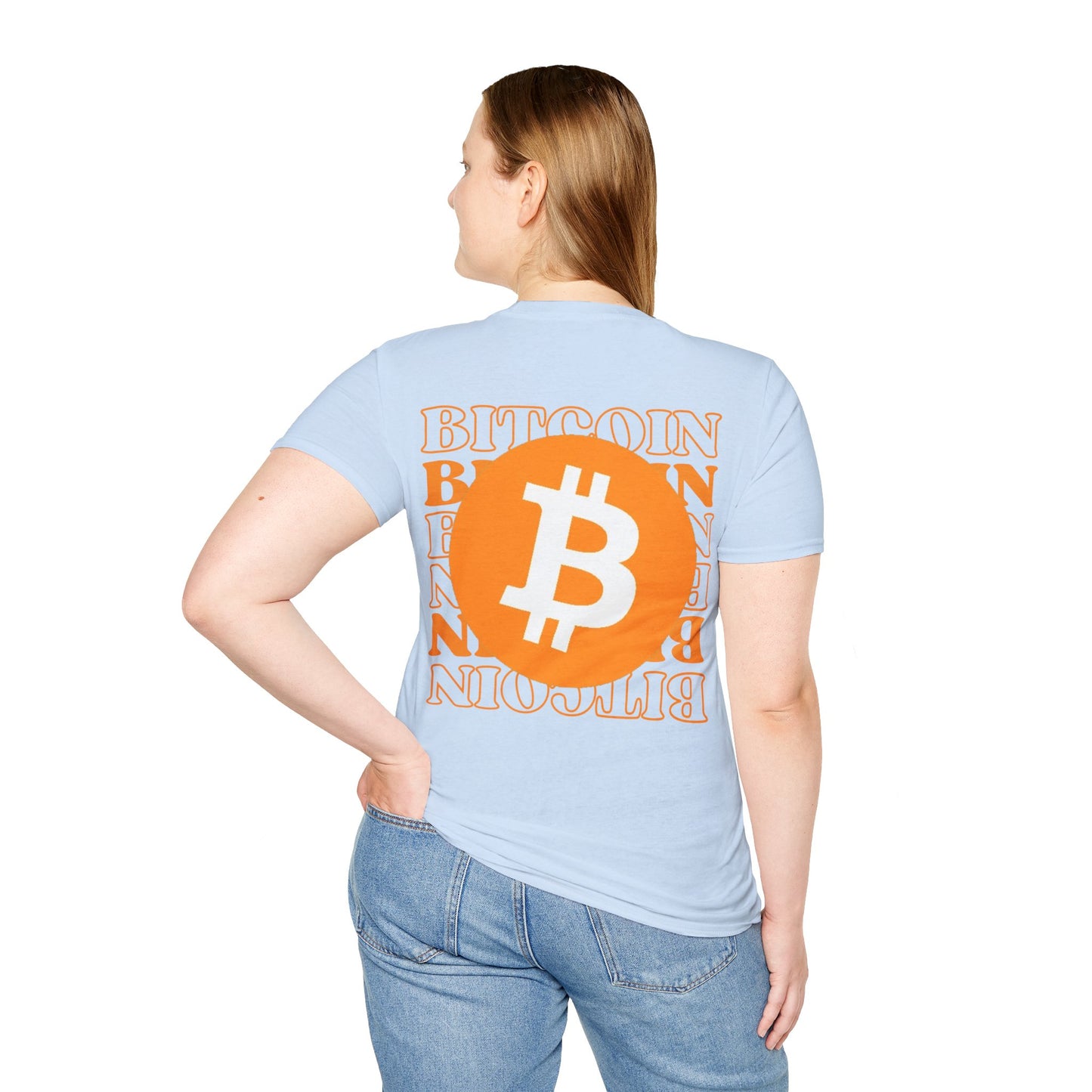 2-sided Bitcoin (BTC) Decentralized Freedom LTcolors Unisex T-Shirt by cypherpunkgear