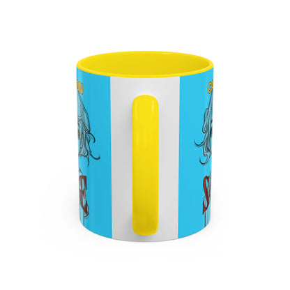 Caution, Savage Light Blue Accent Mug by cypherpunkgear.com