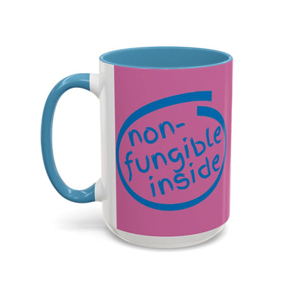 Non-Fungible Inside Pink Accent Mug by cypherpunkgear.com
