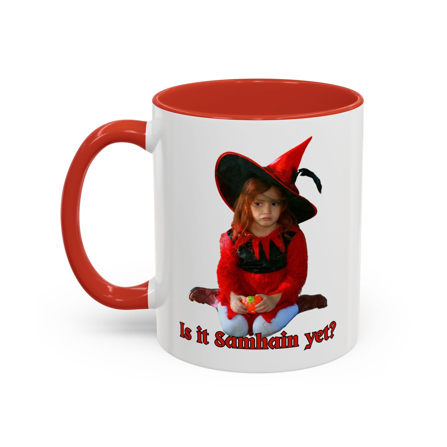 Is it Samhain yet? White Accent Mug by CreepyCrafts.boo