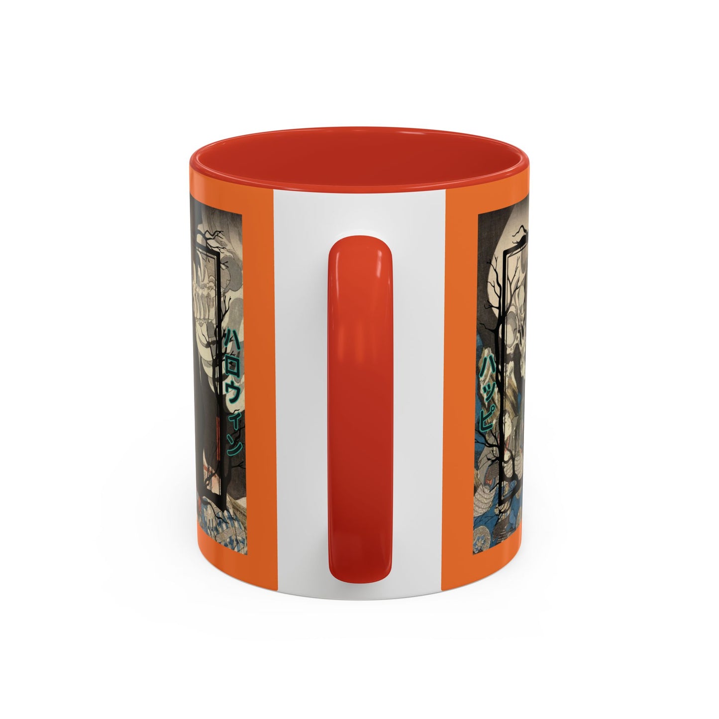 Yōkai Happy Halloween Orange Accent Mug by CreepyCrafts.boo