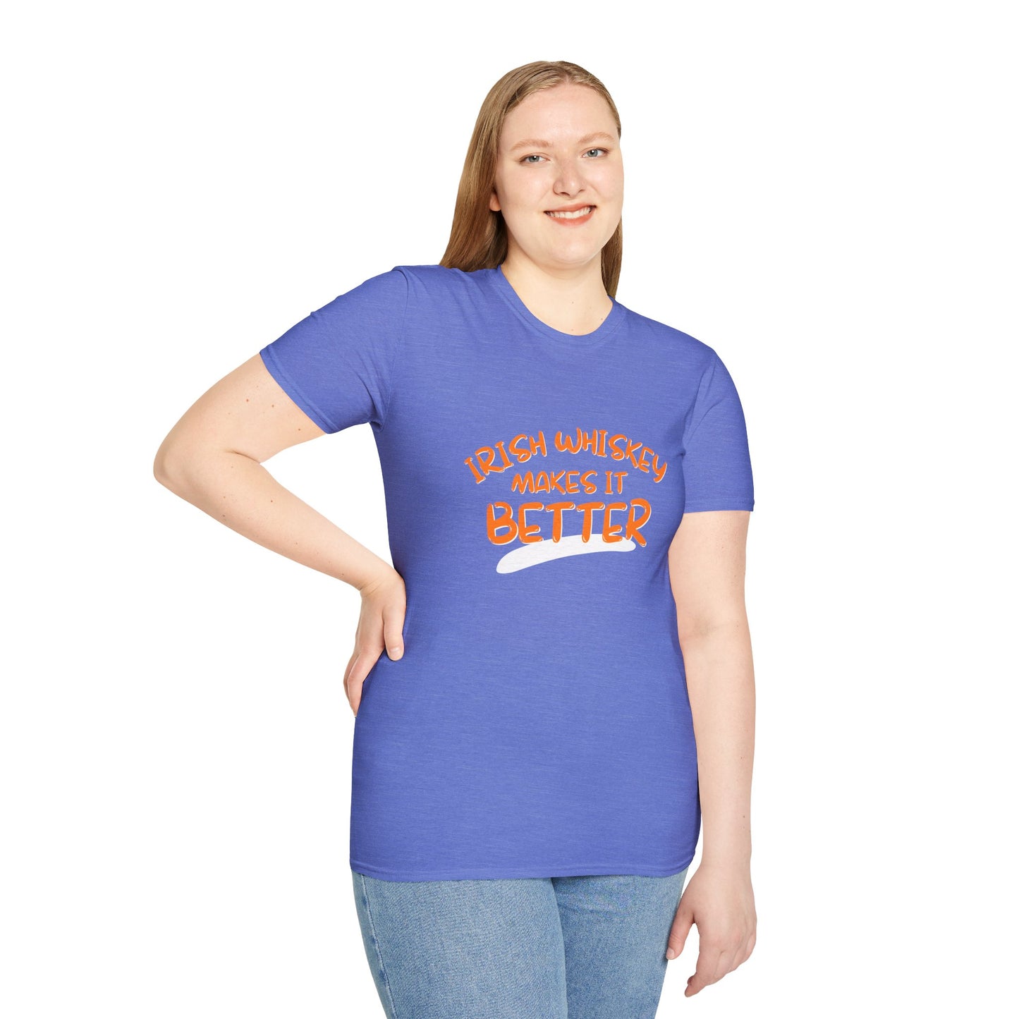 Irish Whiskey makes it better OGfont LTcolors Unisex T-Shirt by cypherpunkgear.com