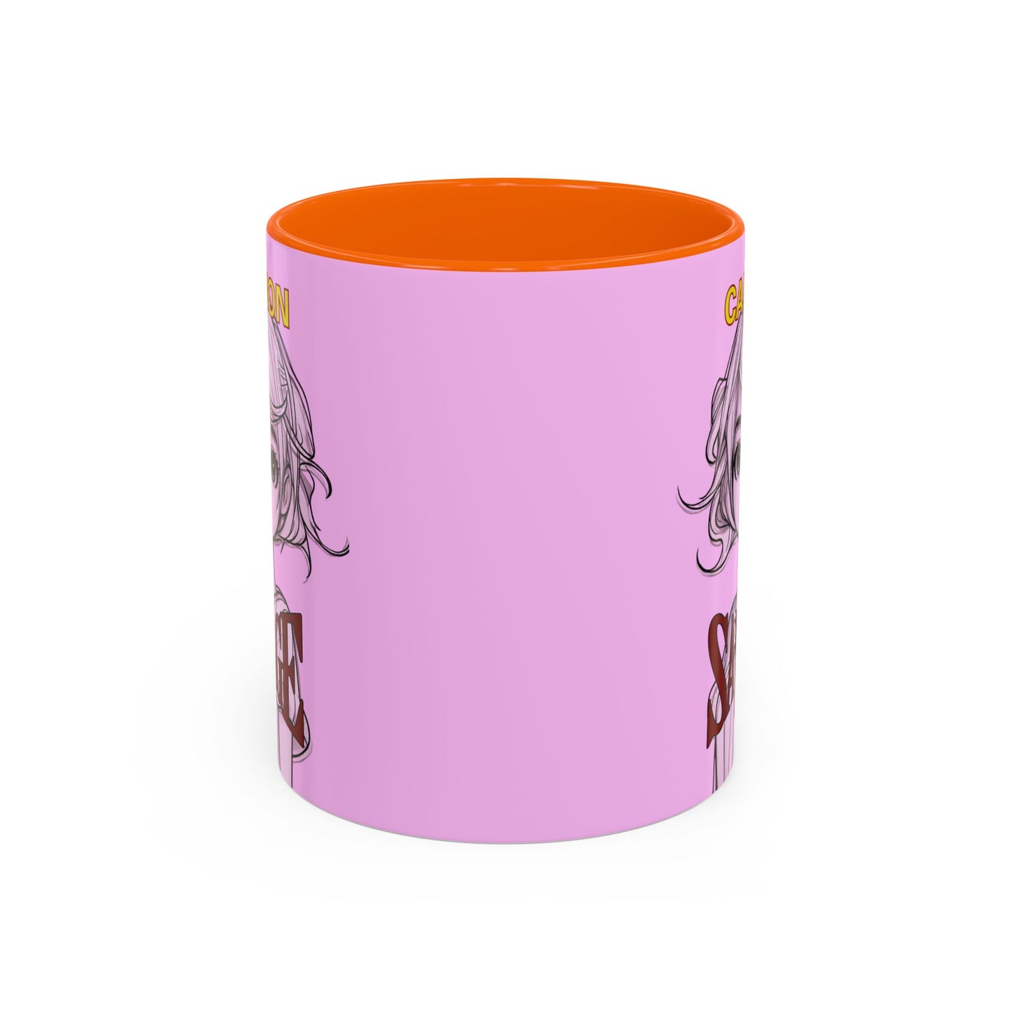 Caution, Savage Pink Accent Mug by cypherpunkgear.com