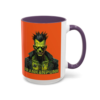 Frankenpunk Orange Accent Mug by CreepyCrafts.boo