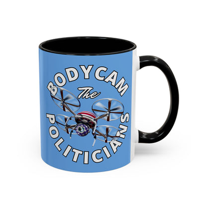 Bodycam the Politicians Drone Light Blue Accent Mug by cypherpunkgear.com