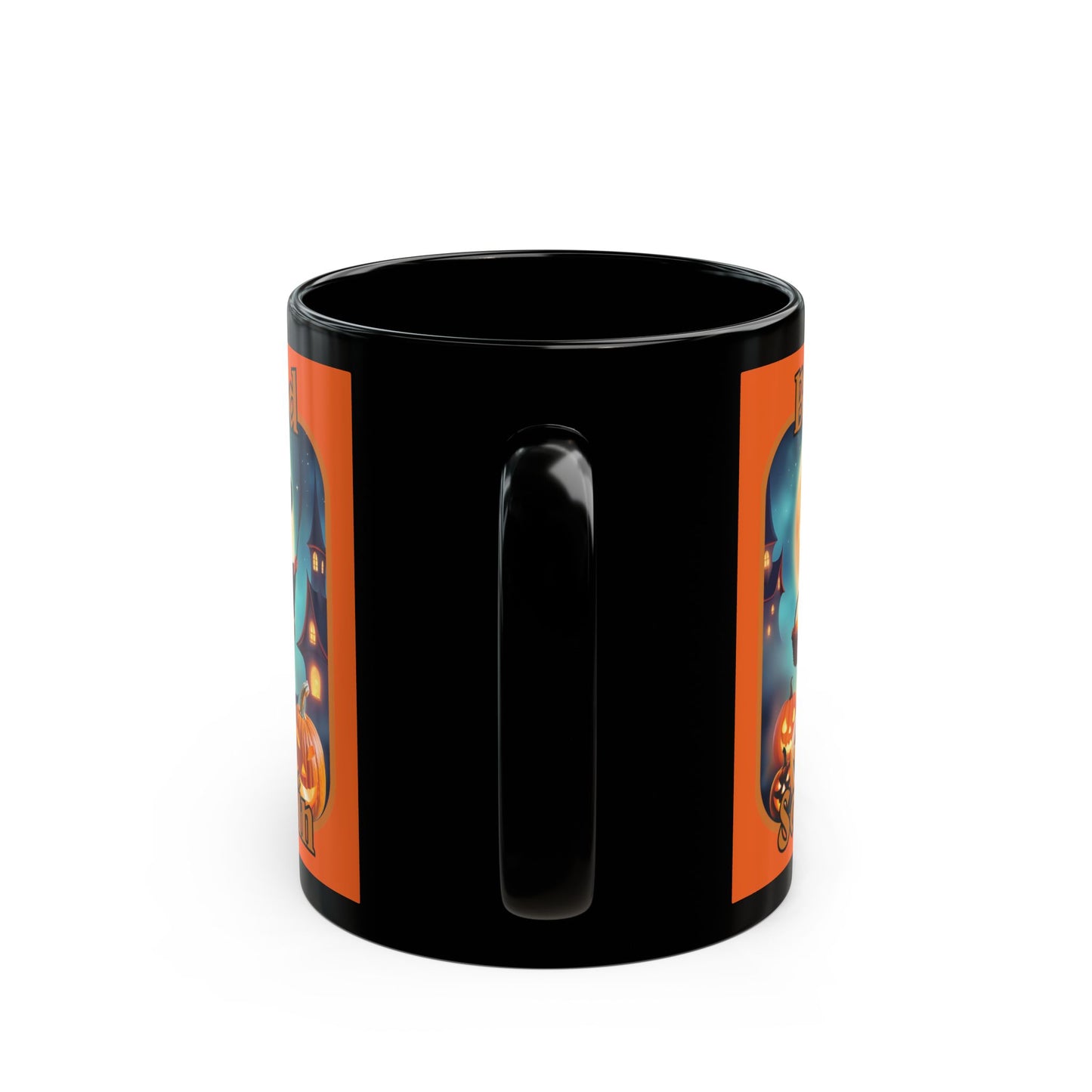 Blessed Samhain Little Witch Orange font Orange Mug by CreepyCrafts.boo