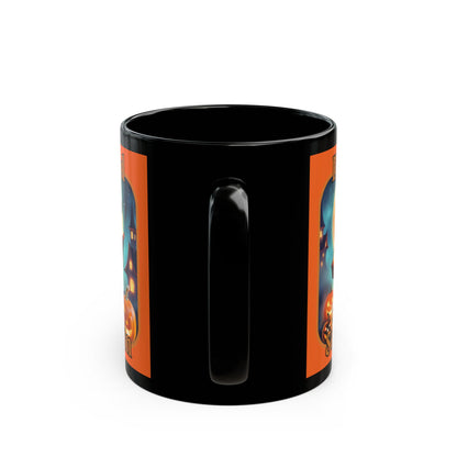 Blessed Samhain Little Witch Orange font Orange Mug by CreepyCrafts.boo
