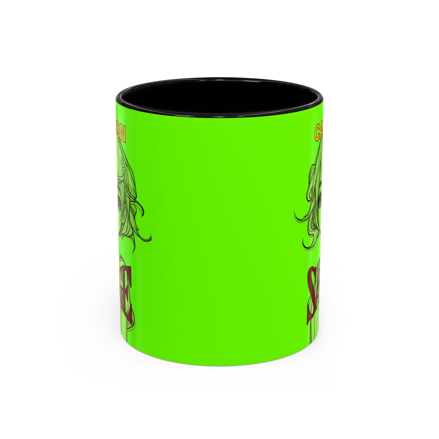 Caution, Savage Light Green Accent Mug by cypherpunkgear.com
