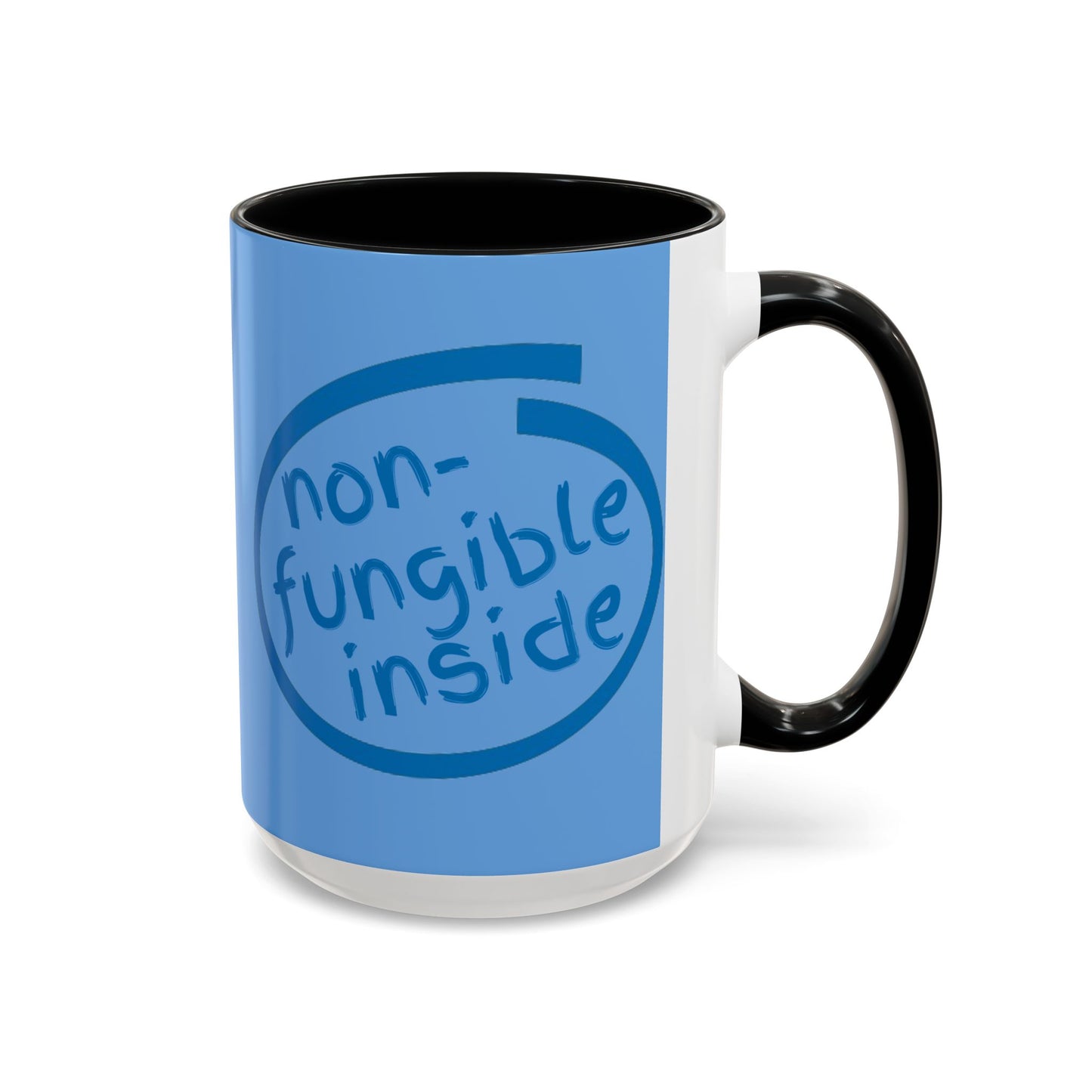 Non-Fungible Inside Light Blue Accent Mug by cypherpunkgear.com