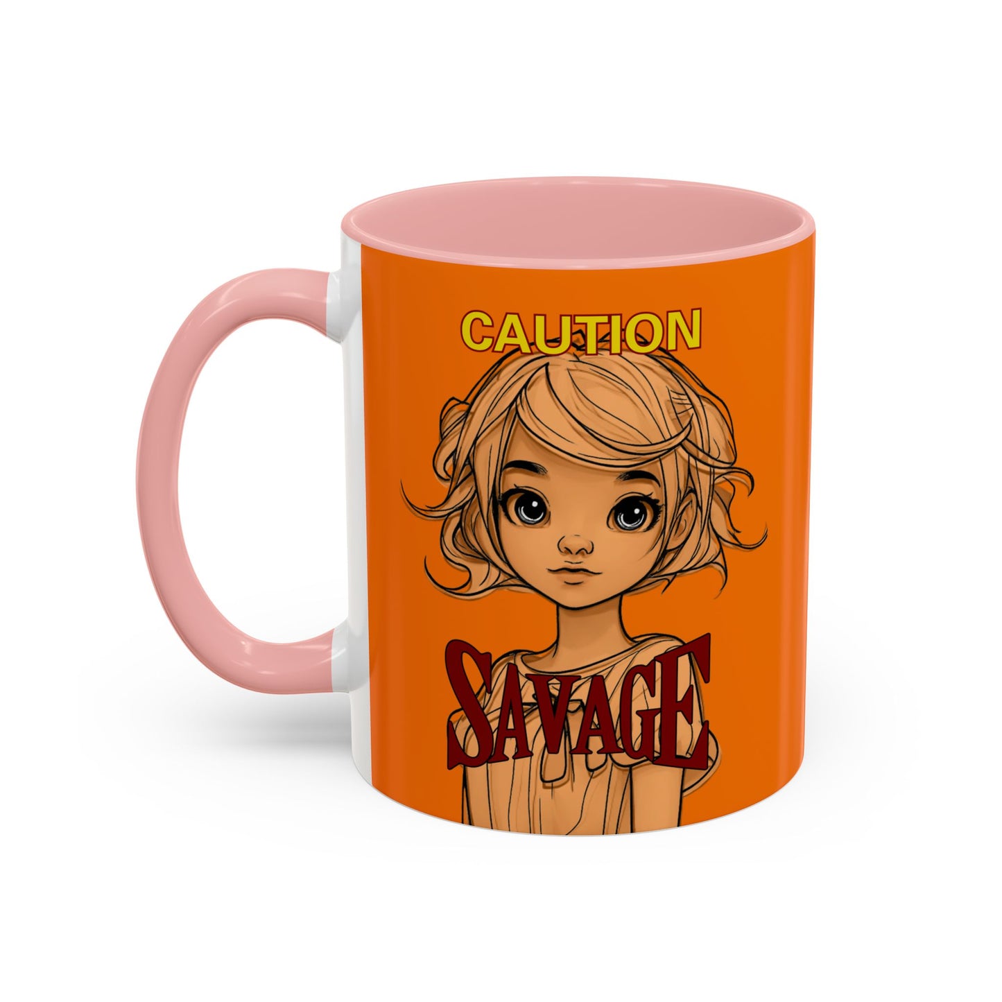 Caution, Savage Orange Accent Mug by cypherpunkgear.com