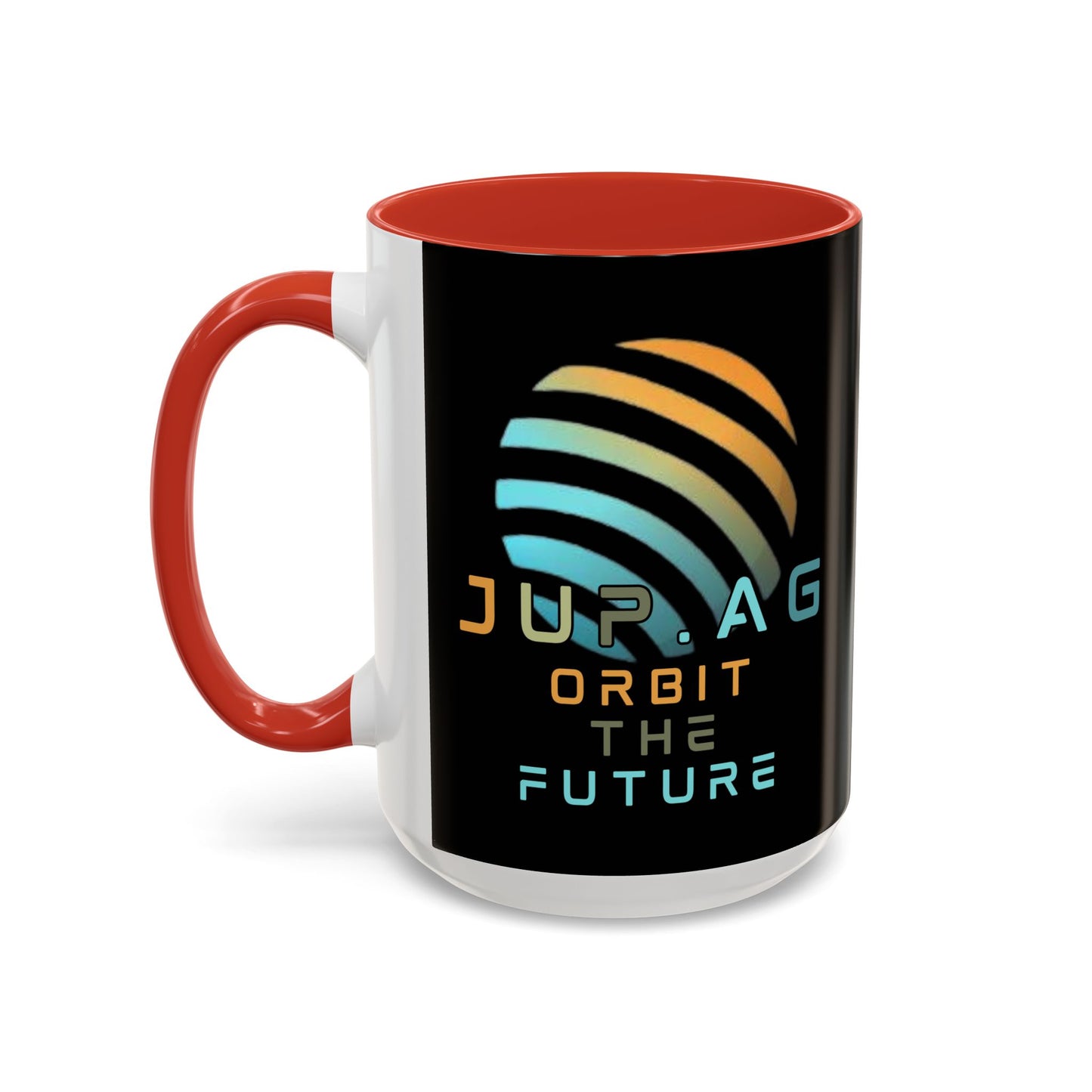 Jupiter (JUP) Orbit the Future Black Accent Mug by cypherpunkgear.com
