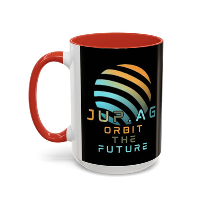 Jupiter (JUP) Orbit the Future Black Accent Mug by cypherpunkgear.com