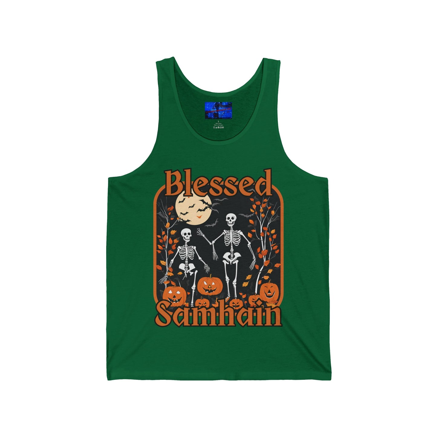 Spooktacular Skeletons of Samhain Unisex Jersey Tank Top by cypherpunkgear